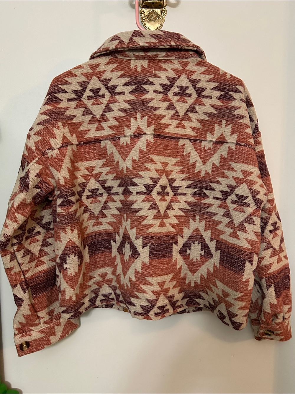 Simply Southern Aztec Utility Shacket Jacket - Rust & Cream - Picture 4 of 4